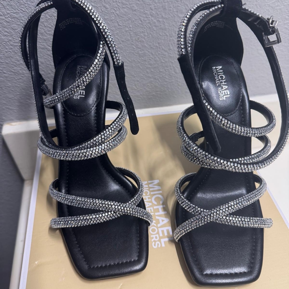 Michael Kors Black and Silver Stiletto Heels
